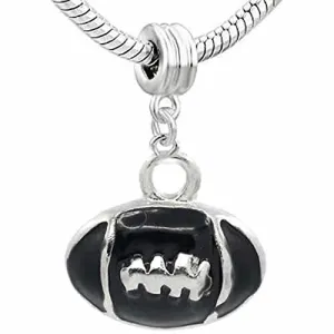 Football Charm Dangle European European Bead Compatible for Most European Snake Chain Bracelet