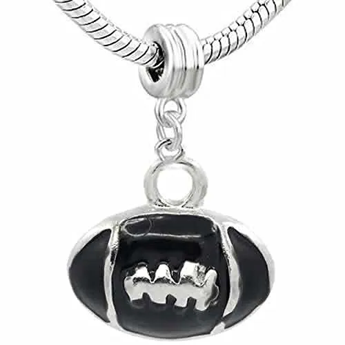 Football Charm Dangle European European Bead Compatible for Most European Snake Chain Bracelet