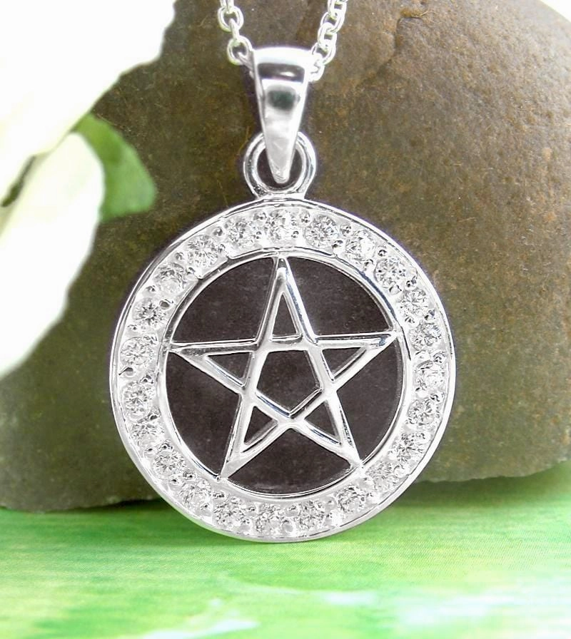 Cool Style Bright Pentacle Pendant with Crystals