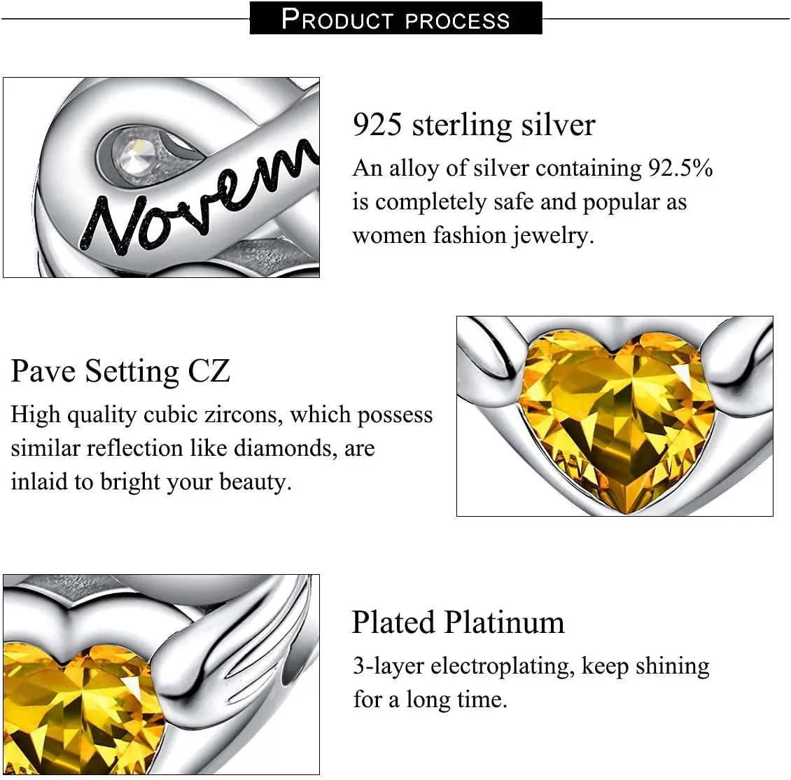 FOREVER QUEEN Birthstone Charms for Charms Bracelet- 925 Sterling Silver Love Heart Beads Infinite Love Charms, Happy Birthday Charms for Bracelet and Necklace