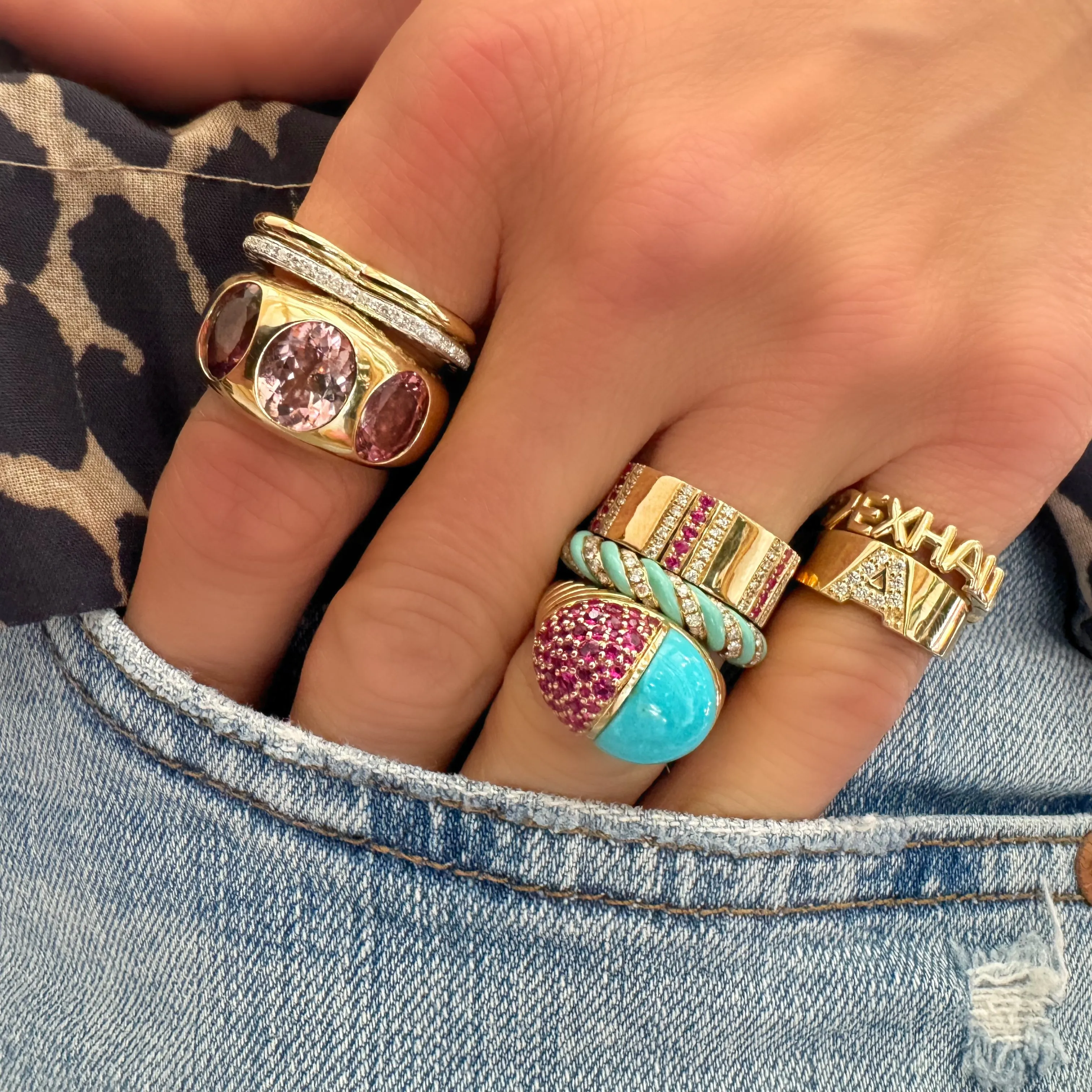 Found Cap Gemstone Cocktail Ring