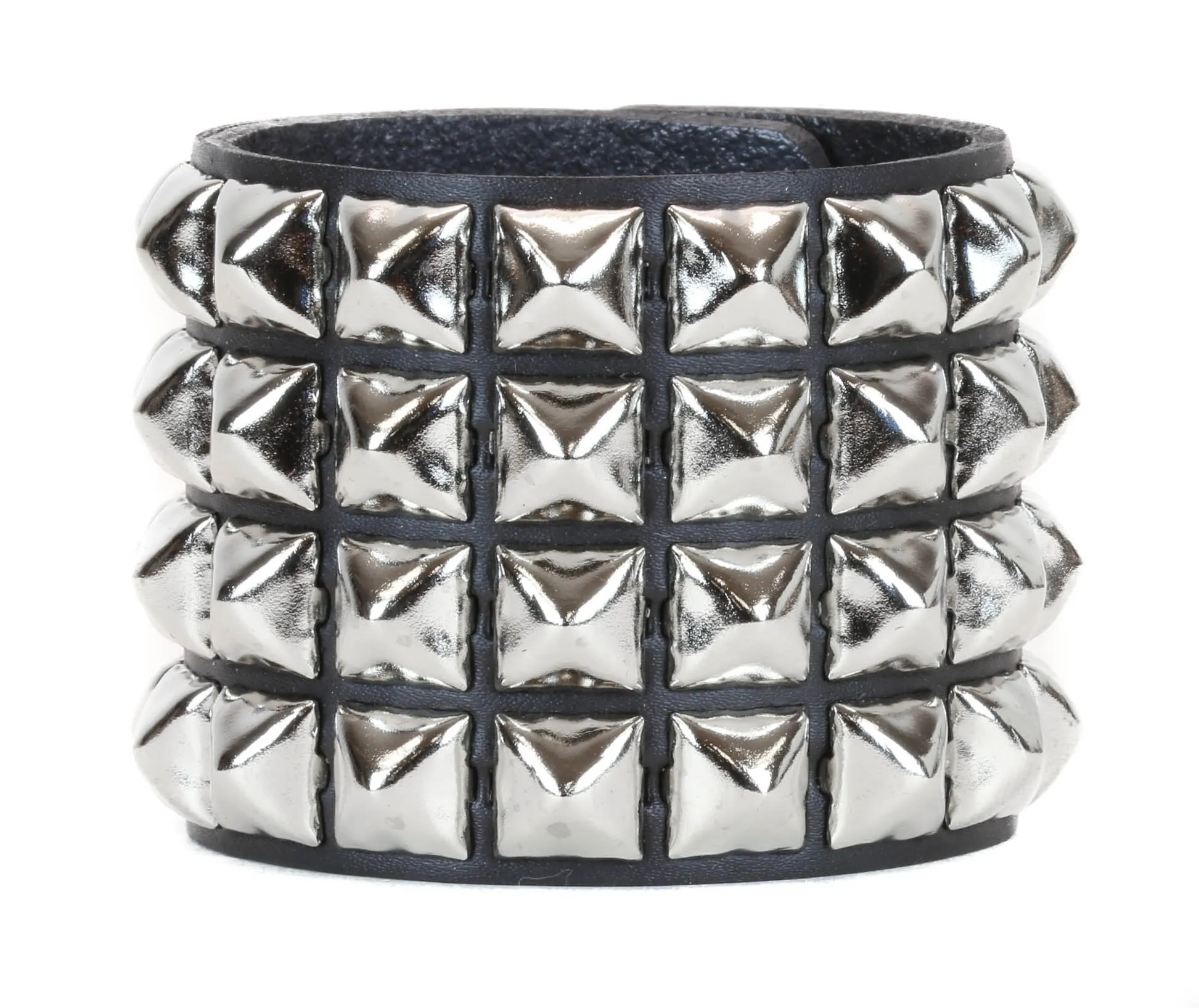 Four Row Studded Bracelet White