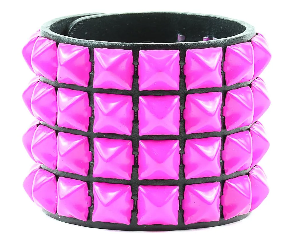 Four Row Studded Bracelet White