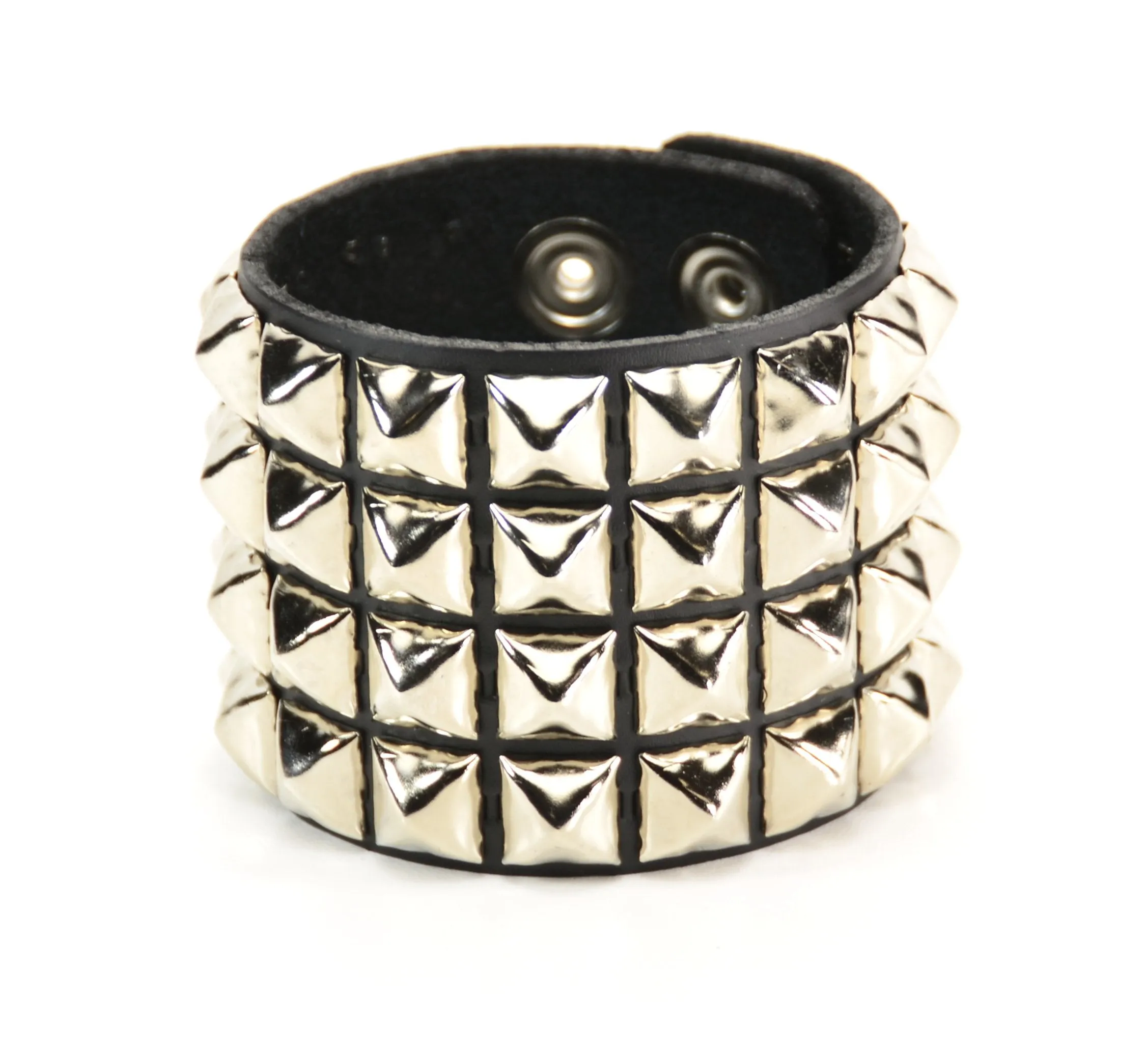 Four Row Studded Bracelet White