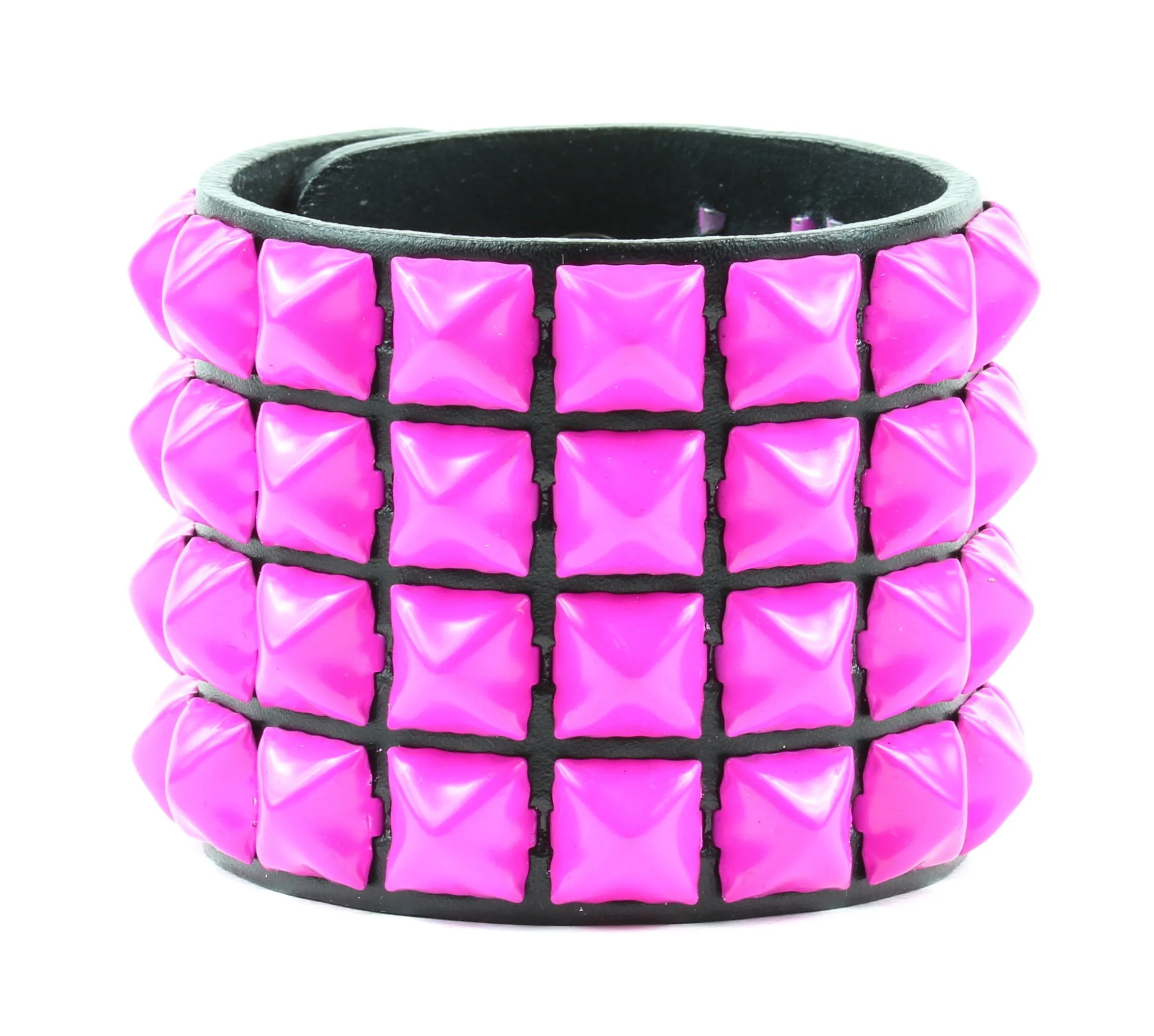 Four Row Studded Bracelet White