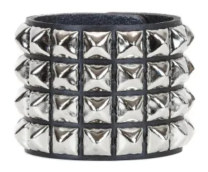 Four Row Studded Bracelet White