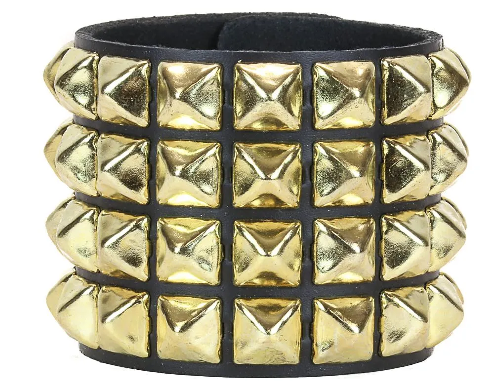 Four Row Studded Bracelet White