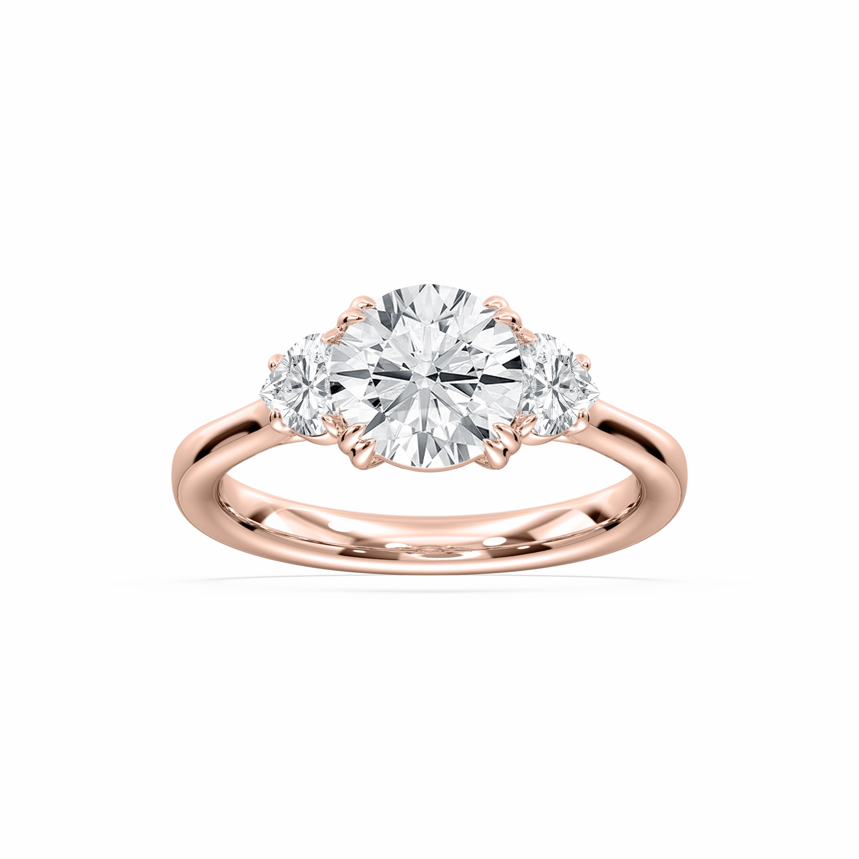 Francesca 2 1?? ctw Round Lab Grown Diamond Double Prong Three Stone Engagement Ring Comfortable Design Elegant Structure