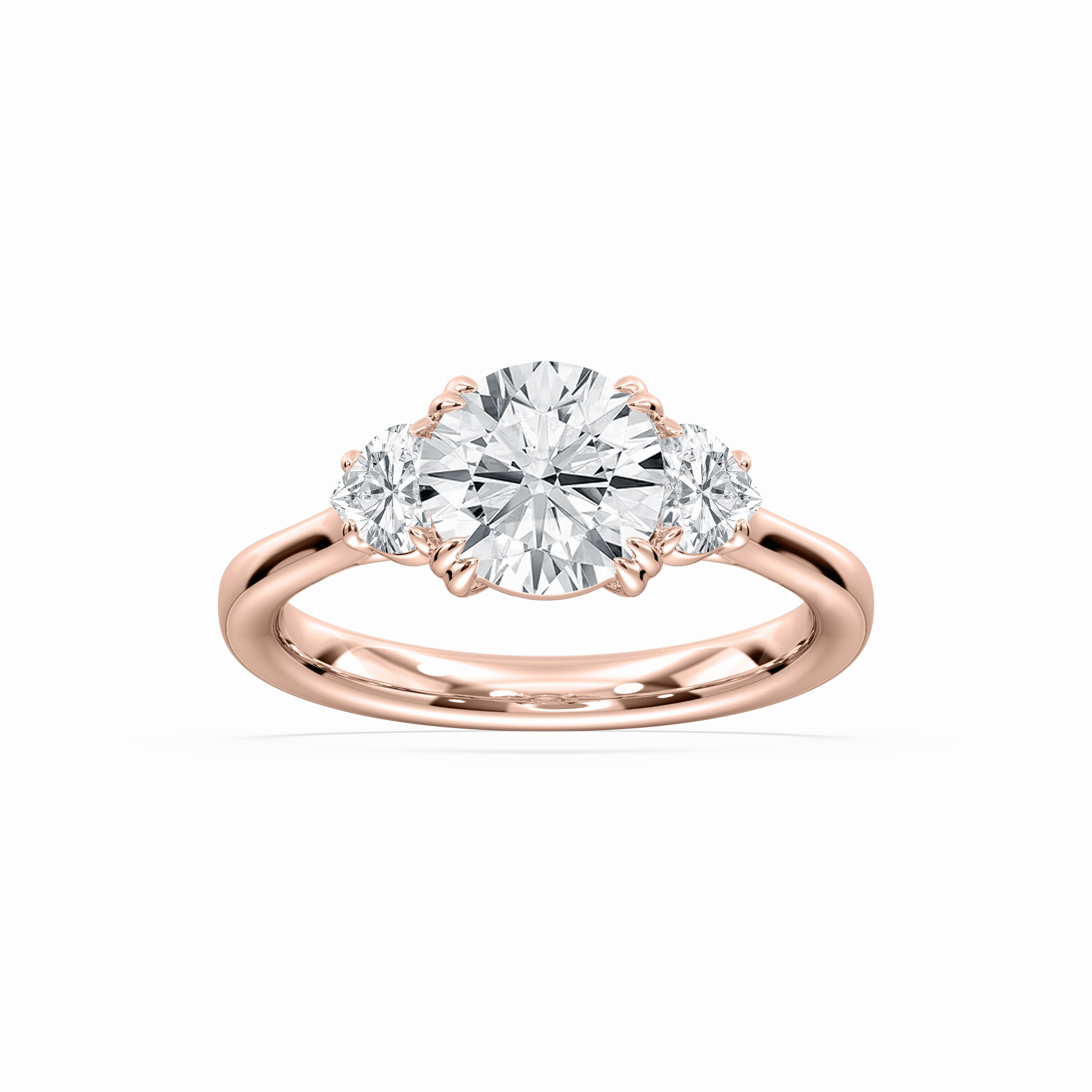 Francesca 2 1?? ctw Round Lab Grown Diamond Double Prong Three Stone Engagement Ring Economical Gift