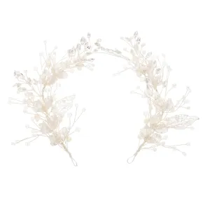 FRCOLOR Pearl Hairpin Bridal Headpiece Leaf Design Zinc Alloy Wedding Hair Accessories