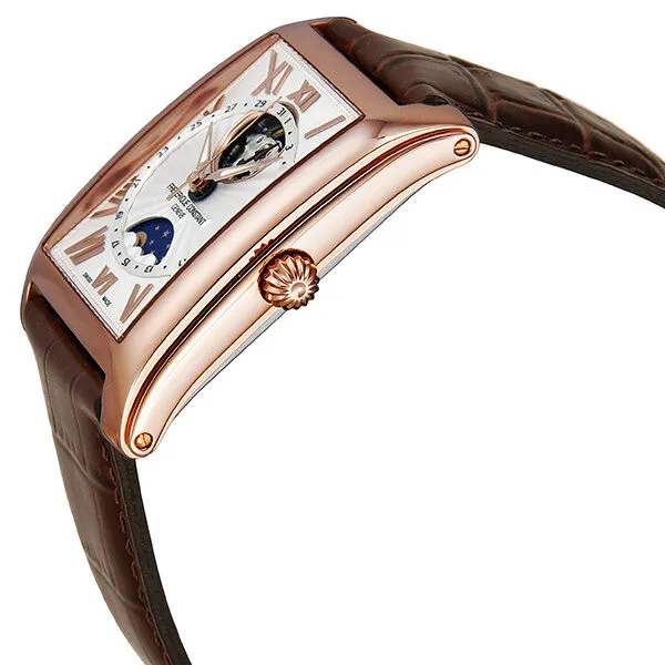 Frederique Constant Carree White Dial Brown Leather Strap Ladies Watch 335MS4MC4