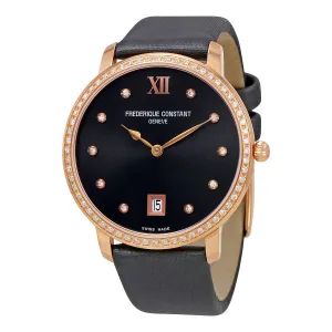 Frederique Constant Slim Line Joaillerie Dark Grey Dial Ladies Watch FC-220G4SD34