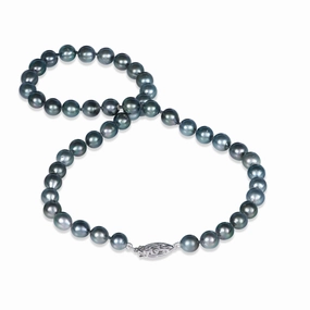 18-20" Tahitian Black Pearl Strand with White Gold Clasp - 8-10mm Chic Duo Custom Shine