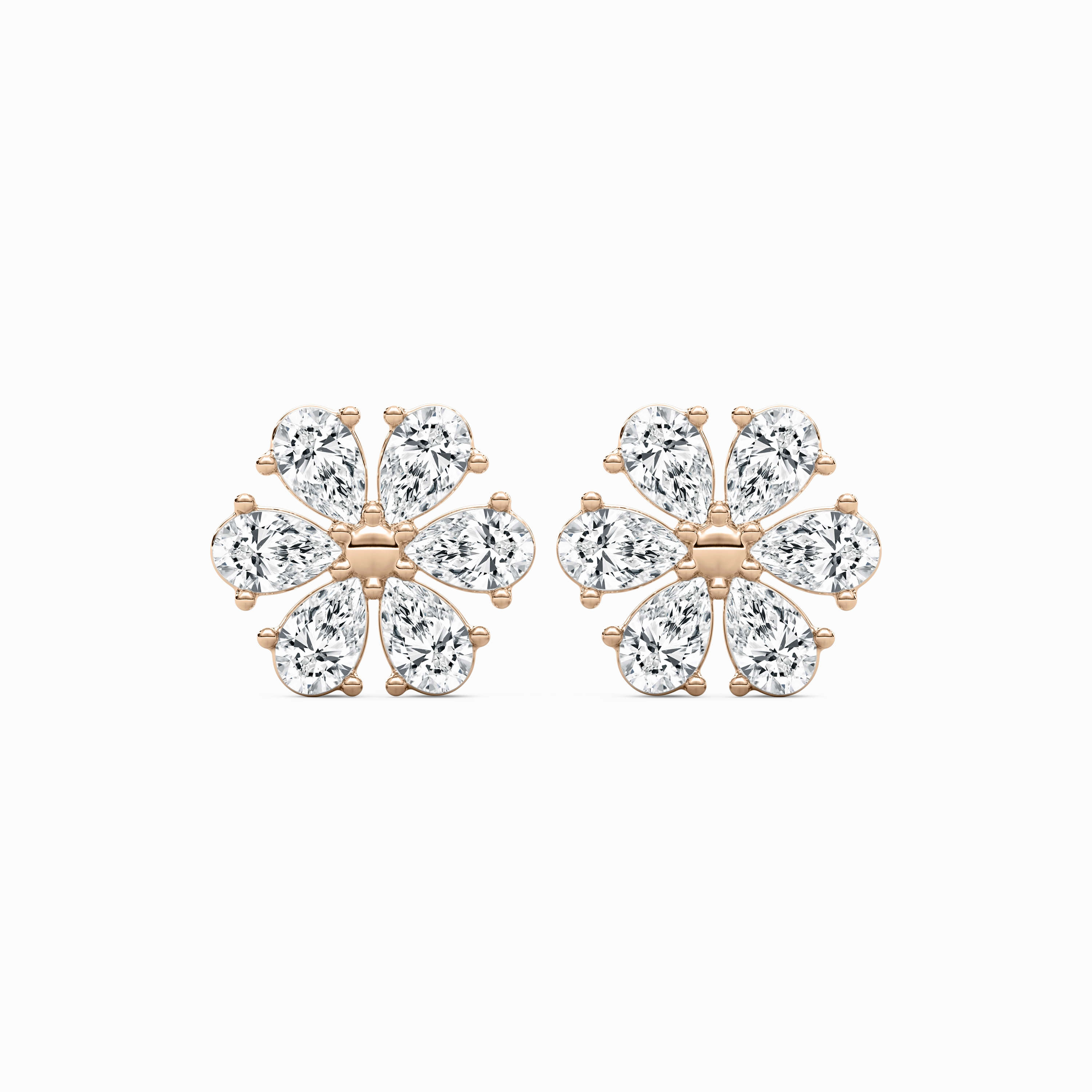 1/8 ctw Pear Lab Grown Diamond Daisy Stud Earrings Elegant Item