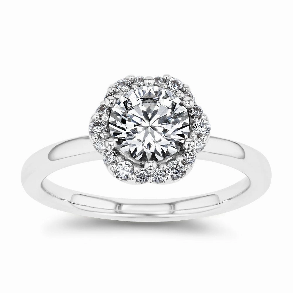 Gabriella Round Lab Grown Diamond Blooming Halo Engagement Ring Gift For Him
