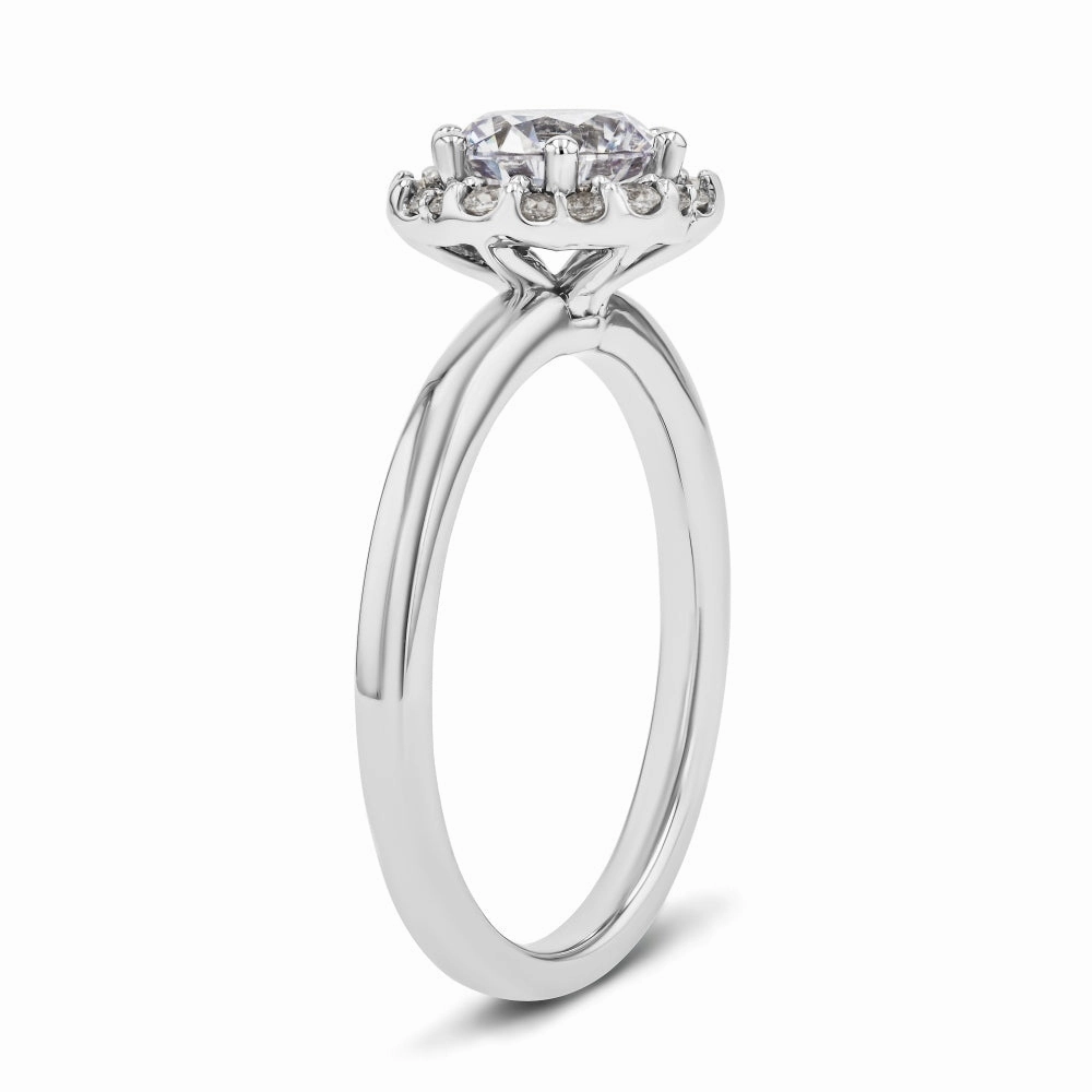 Gabriella Round Lab Grown Diamond Blooming Halo Engagement Ring Minimalist Item Event Ready