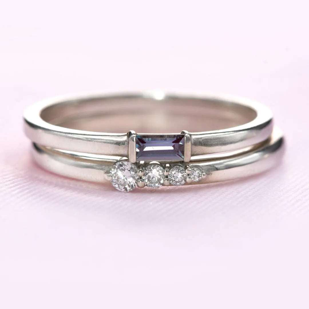 Gabrielle Band - Gradient Diamonds Stacking Wedding Anniversary Ring