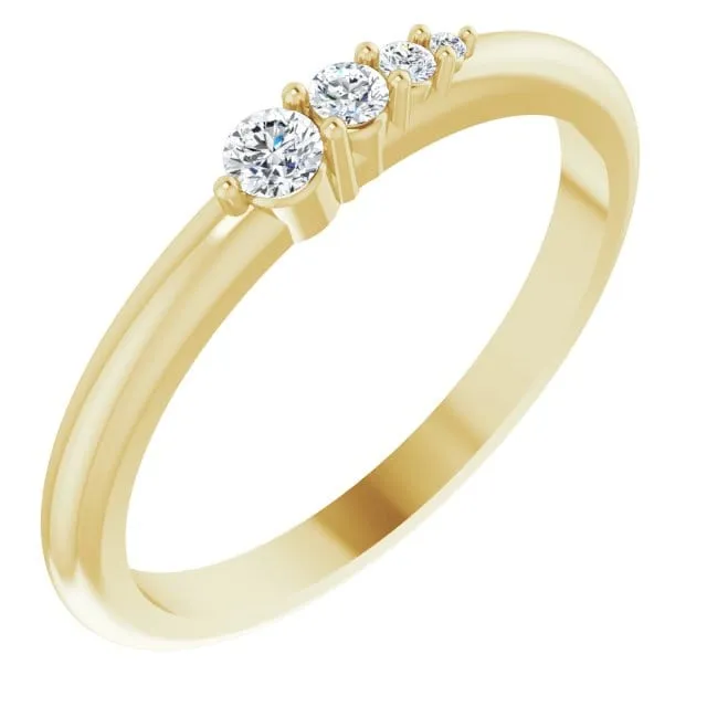 Gabrielle Band - Gradient Diamonds Stacking Wedding Anniversary Ring