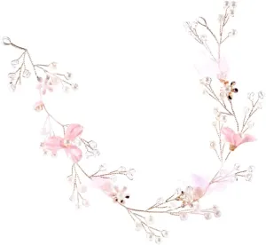 GaRcan Pearl Wedding Veil Pearl Hair Ties Bridesmaid Hair tie Pearl Flower Headband Bridal Hair Vine Hair Clips for Wedding Hair Accessories Bridal Headdress Simple Headgear Bead Photo
