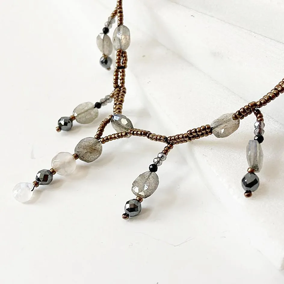 Gemstone Beaded Necklace/Labradorite beaded Necklace