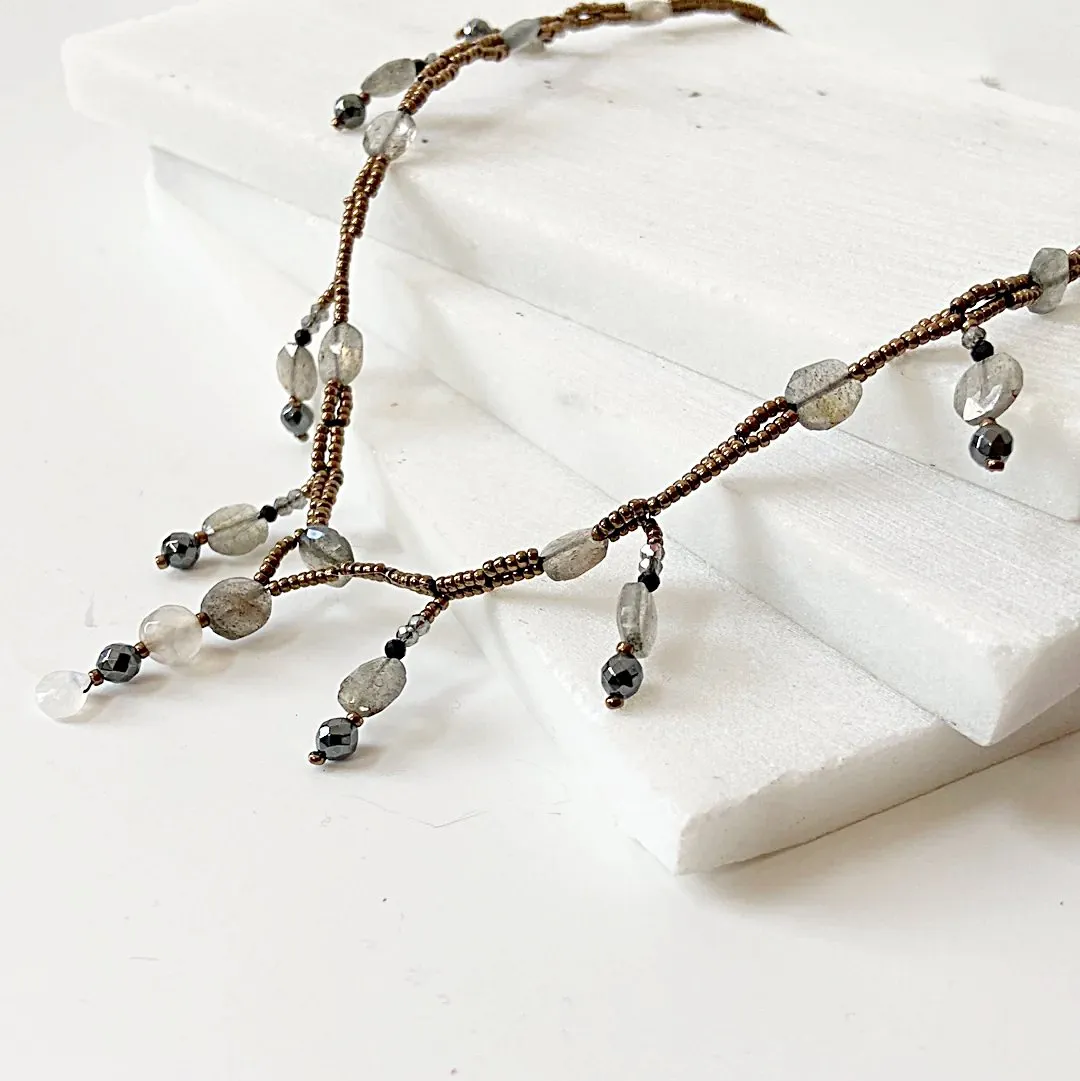 Gemstone Beaded Necklace/Labradorite beaded Necklace