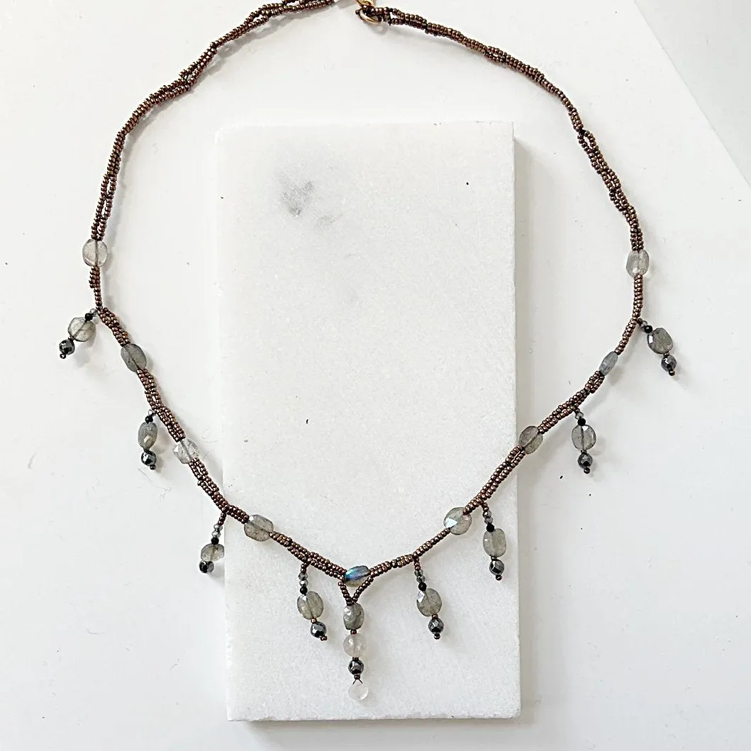 Gemstone Beaded Necklace/Labradorite beaded Necklace