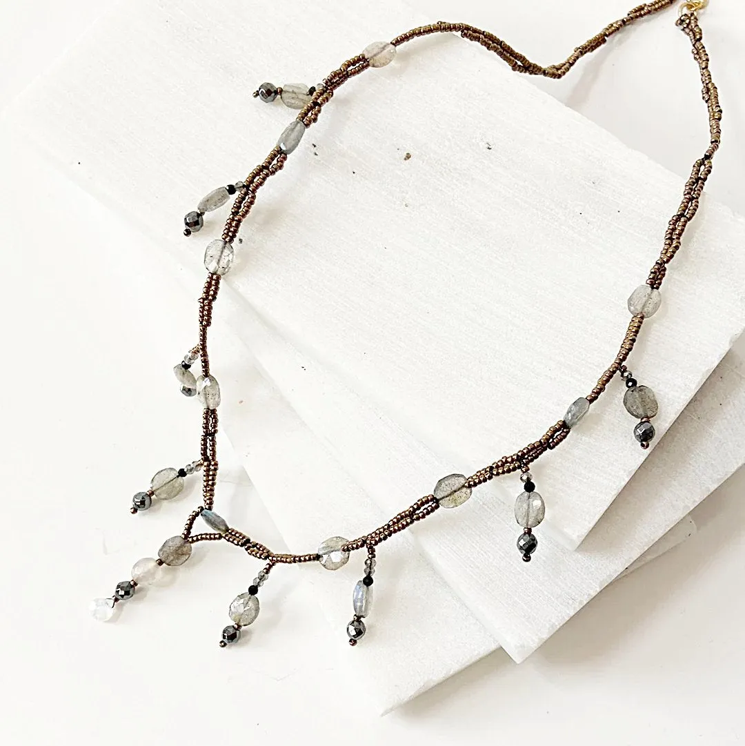 Gemstone Beaded Necklace/Labradorite beaded Necklace