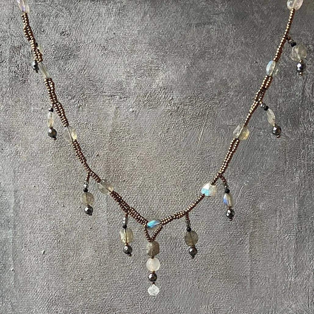 Gemstone Beaded Necklace/Labradorite beaded Necklace