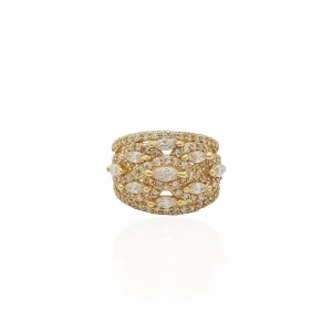 Gemstone Ravine Cocktail CZ Ring (14K).