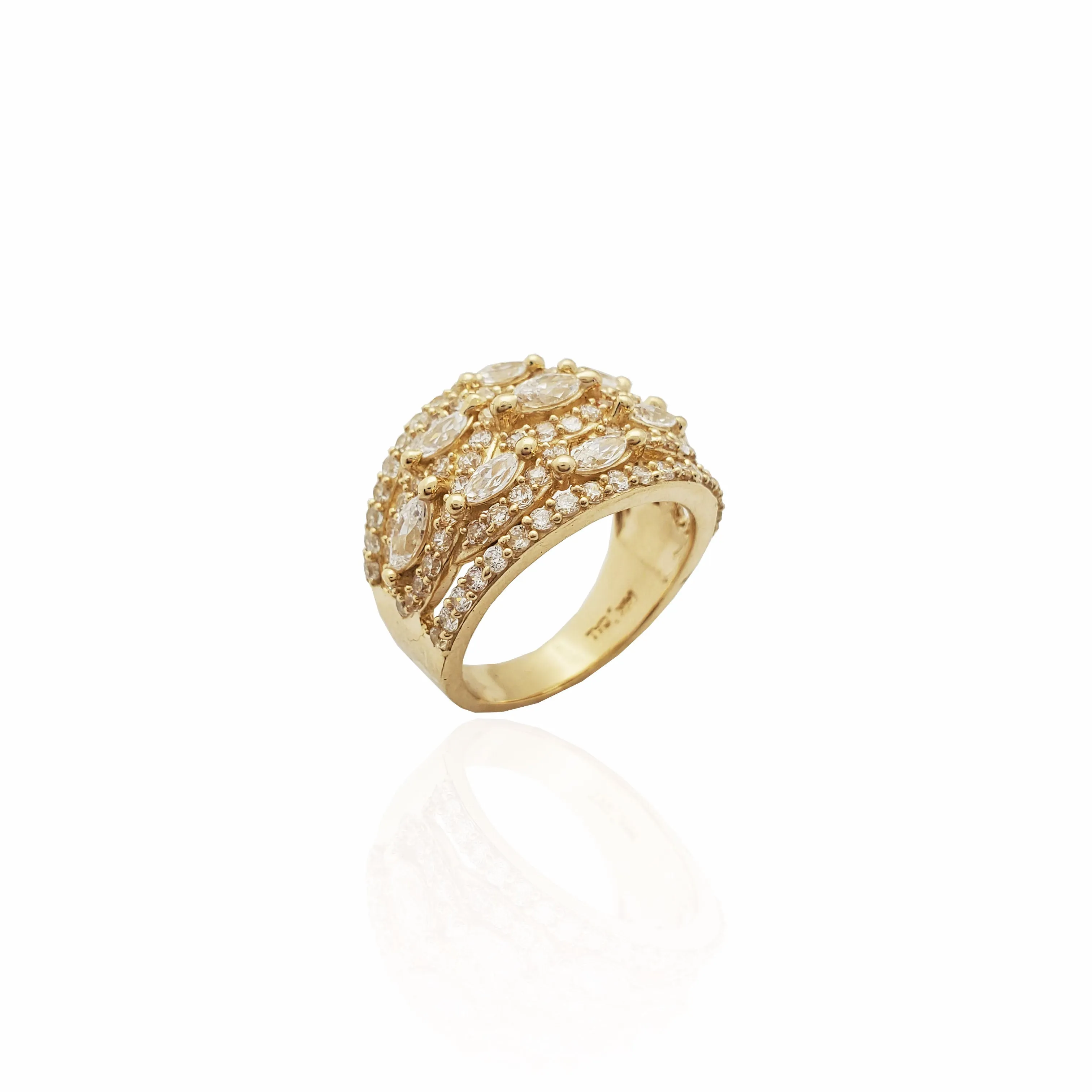 Gemstone Ravine Cocktail CZ Ring (14K).