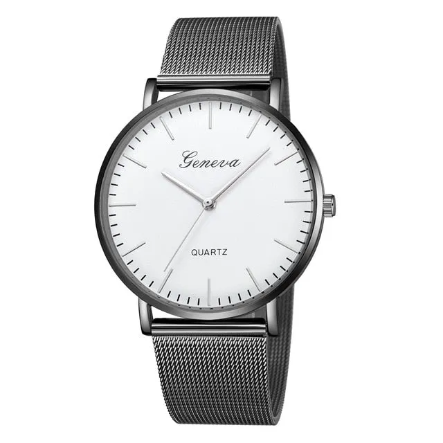 GENEVA Watches Womens 2018 New Brand Classic Quartz Stainless Steel Wrist Watch Bracelet Female Lady Watch relogio feminino A2