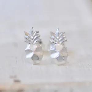 Geometric Pineapple Stud Earrings in Sterling Silver - Jamber Jewels