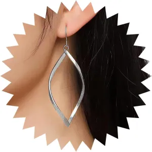 Geometric Rhombus Drop Earrings Gold Swirl Wire Earring Vintage Twist Hoop Hook Earrings Large Geometric Twisted Wire Earrings Jewelry for Women