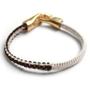 George Frost Cobra Leather Bracelet  - WHT/ BLK