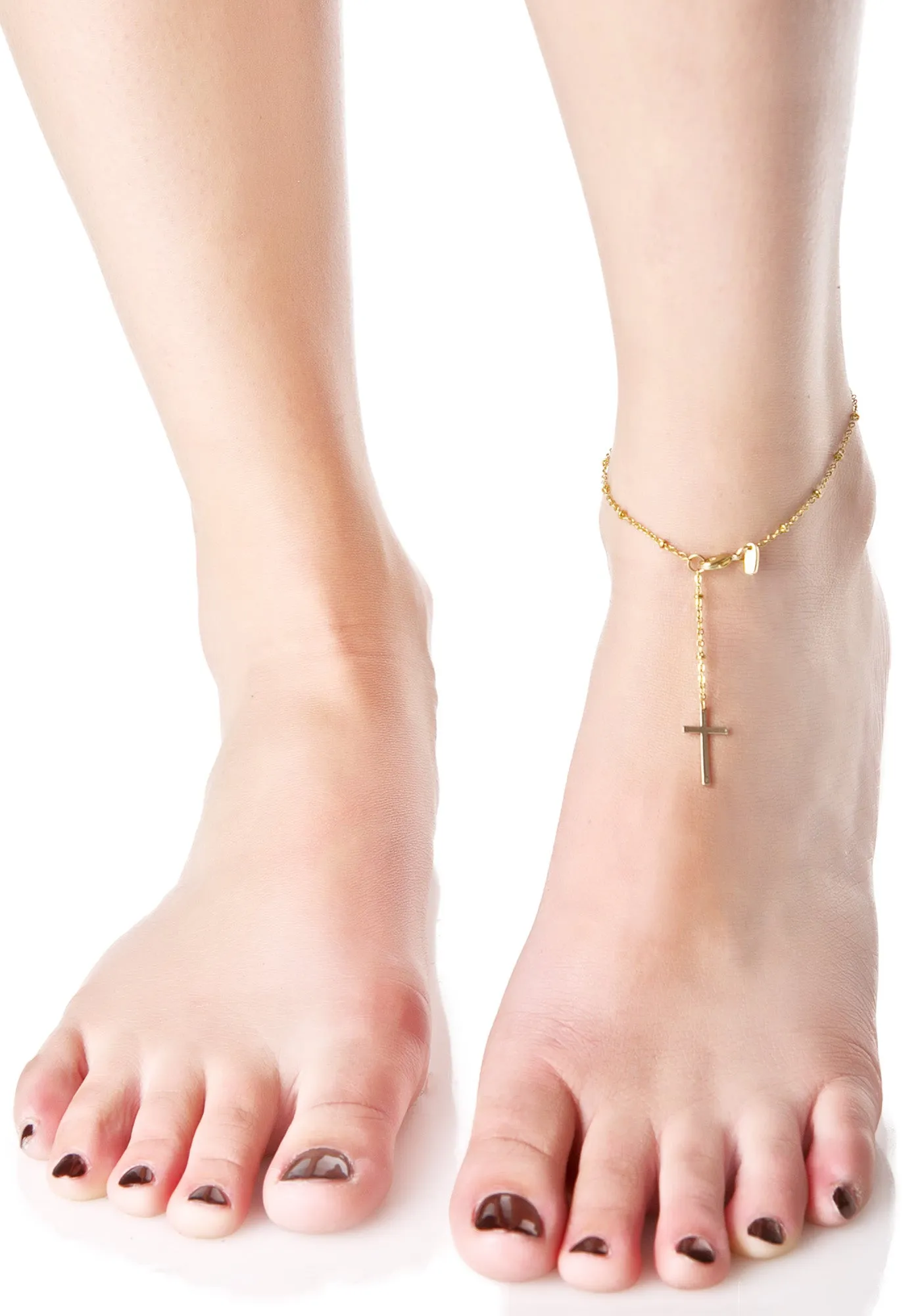 Gilded Cross My Heart Anklet