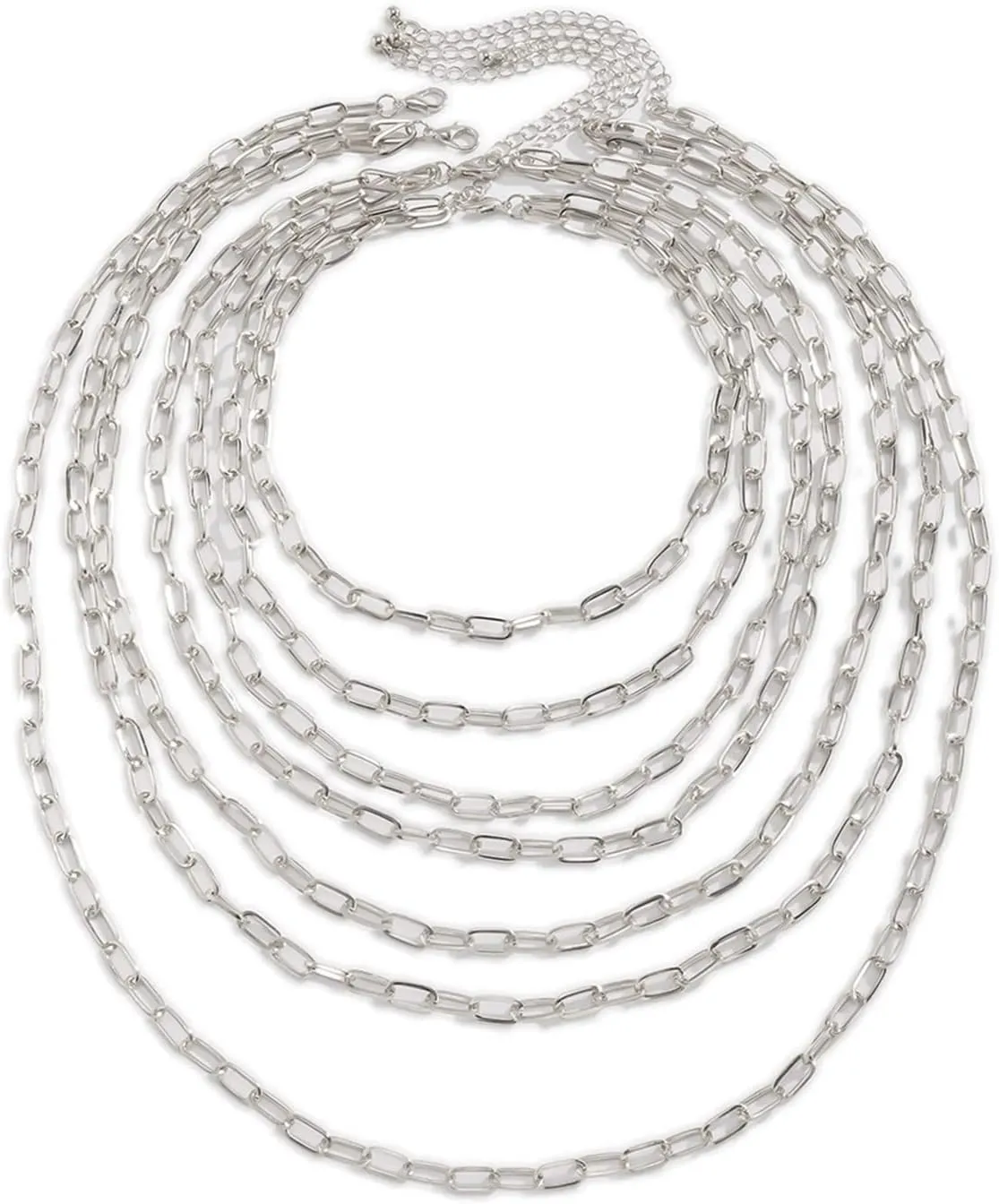 Girls Layering Necklaces, Girl Chain Necklace Set Lobster Claw Hollow Multilayer Cross Chain Design Vacation Dainty Jewelry for Women