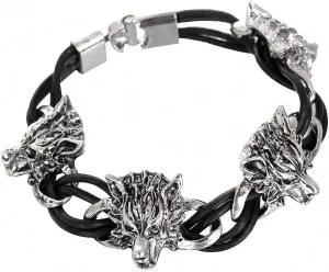 Giwotu Womens New Men Stainless Steel Leather Bracelets Men Vintage Jewelry Male Wolf Head Skull Charms Bracelets Bangles Wristband pulseira