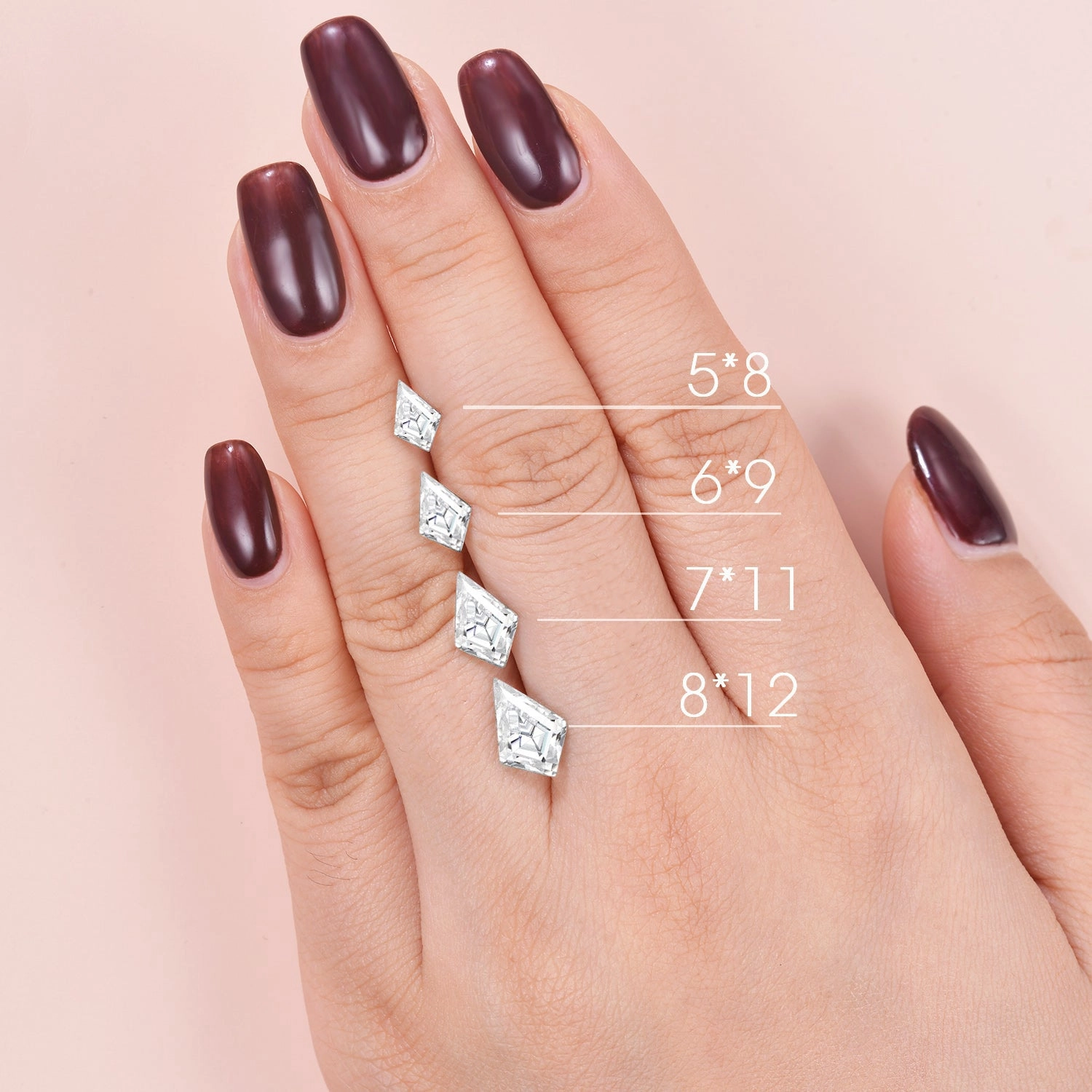 Kite Cut Moissanite Leafy Engagement Ring Sets 2pcs - Lark Sweet Detail Premium Craft