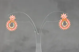 Glamorous Gold-Plated Chandelier Earrings With Brilliant Artificial Stones