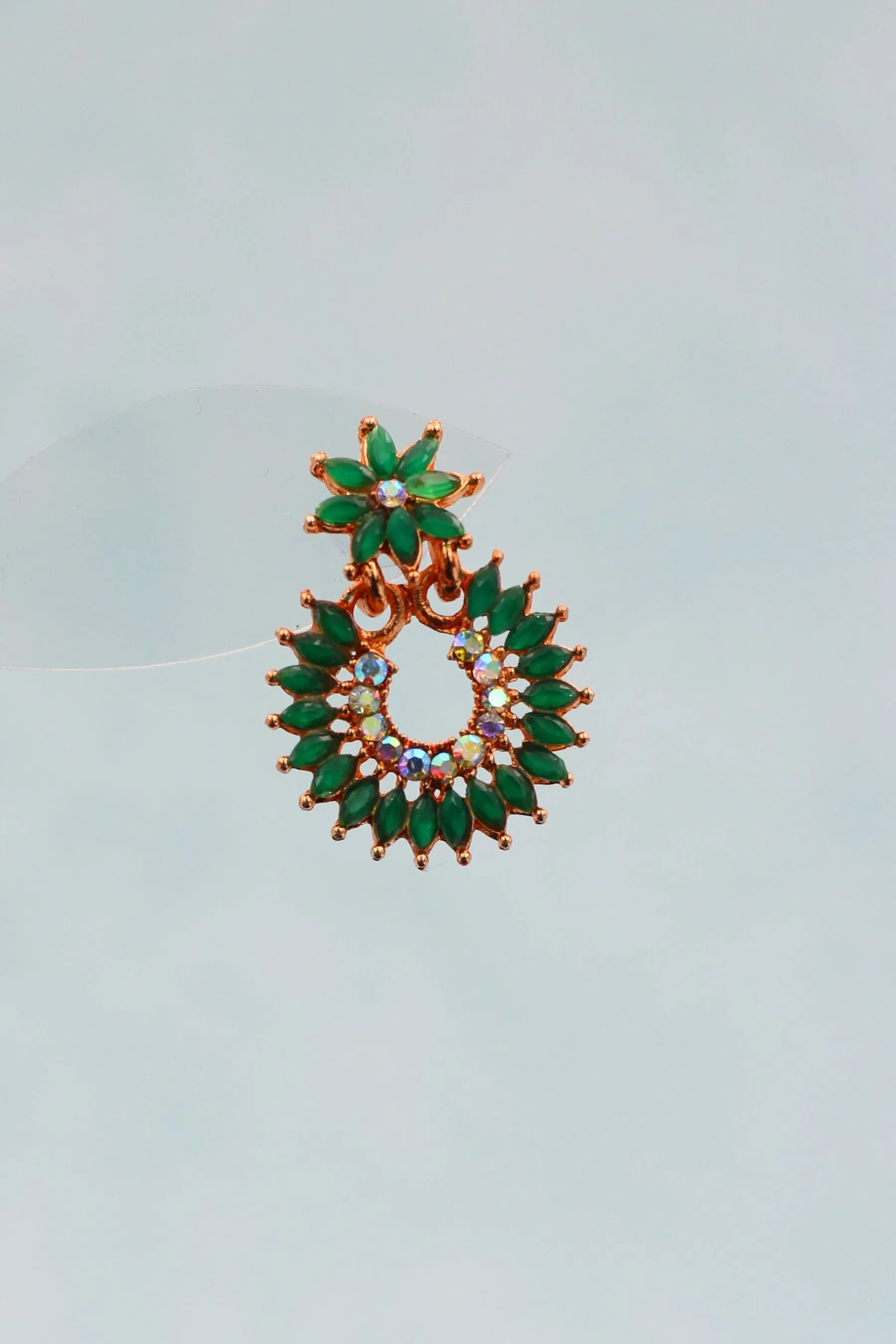 Glamorous Gold-Plated Chandelier Earrings With Brilliant Artificial Stones
