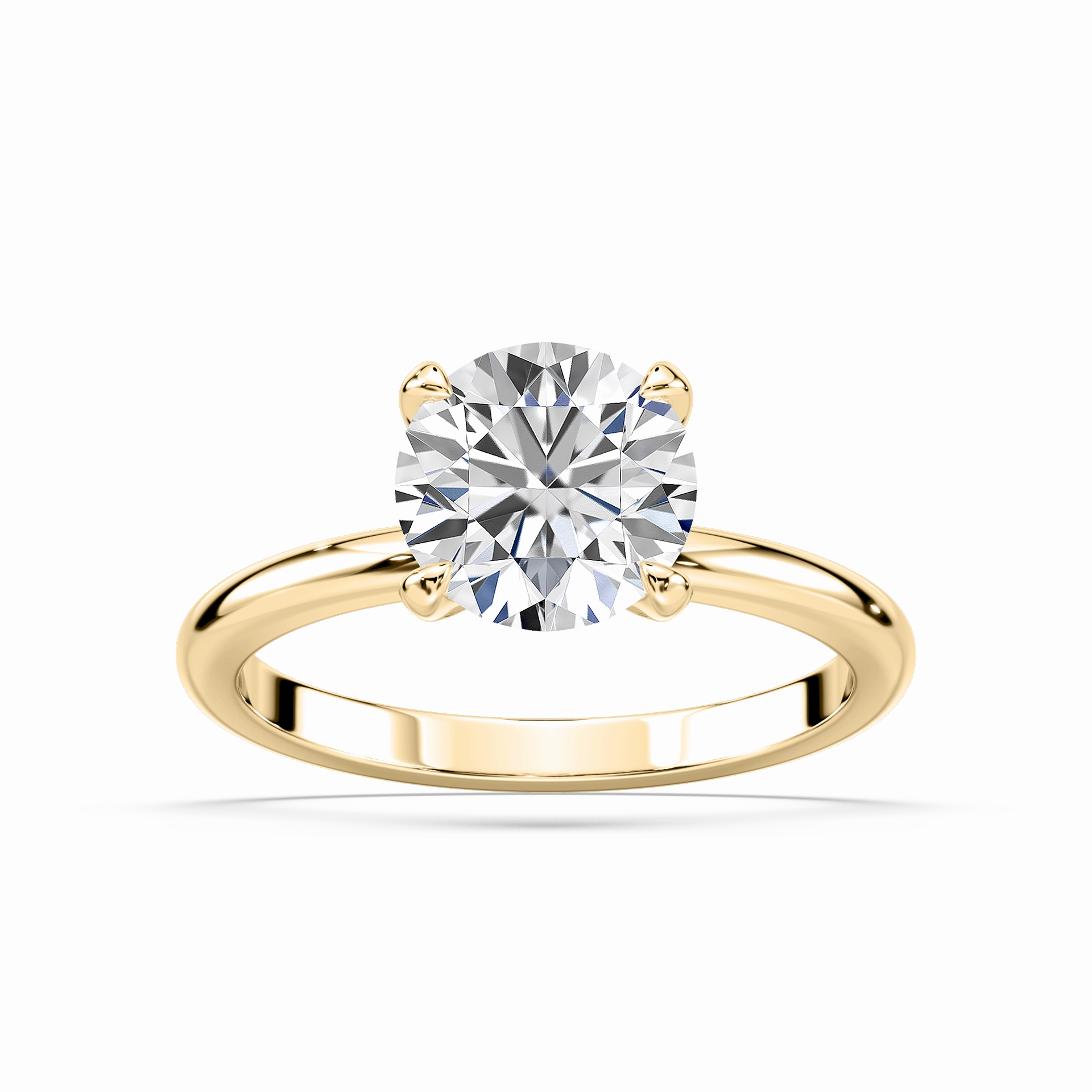 Luxury Embellishment Custom Insignia Romy Round Lab Grown Diamond Low Profile Solitaire Engagement Ring