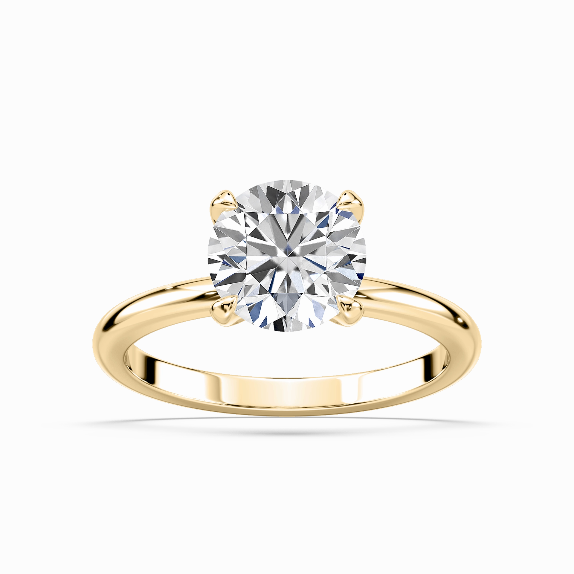 Neutral Tone Romy Round Lab Grown Diamond Low Profile Solitaire Engagement Ring