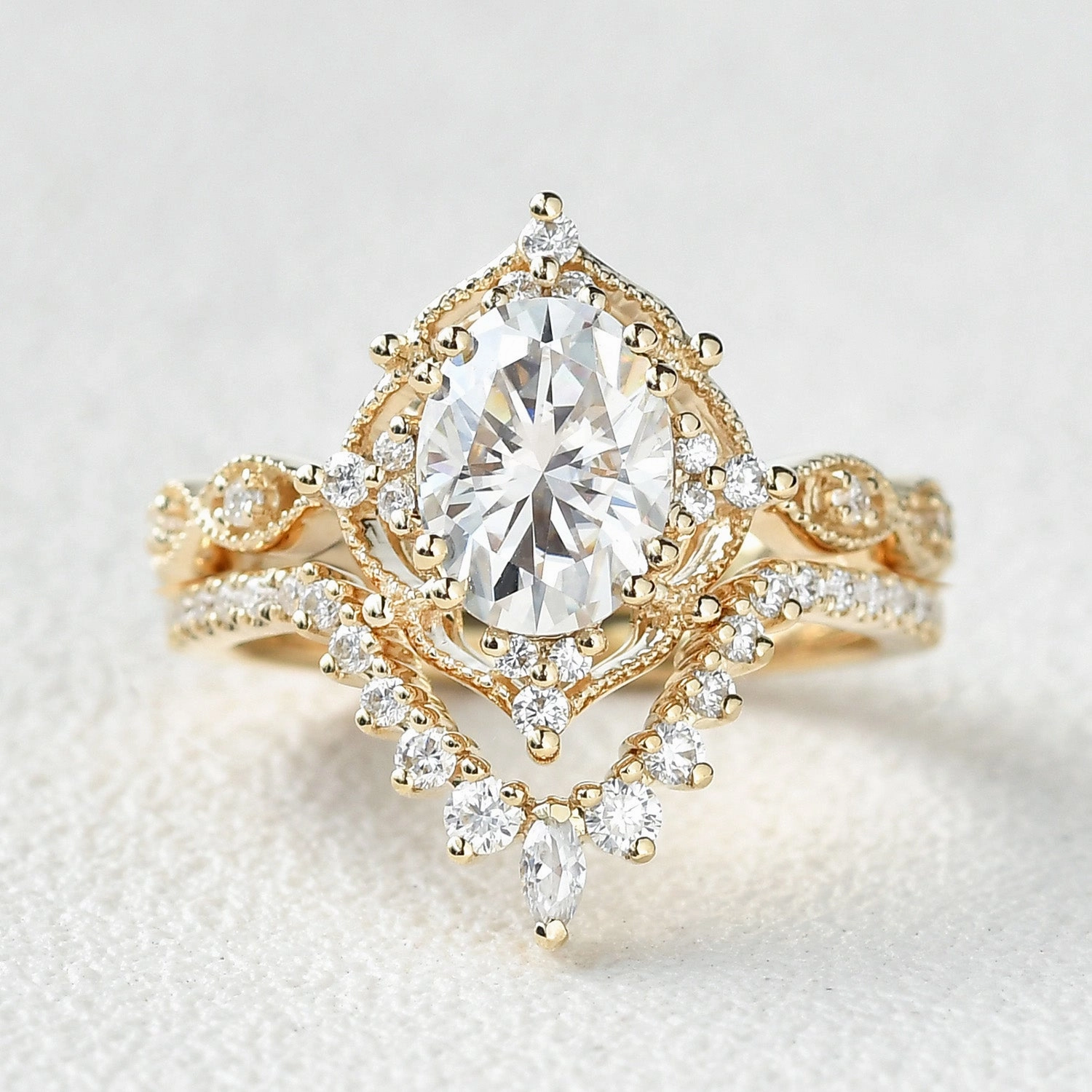 1.5ct London Blue Topaz Vintage Inspired Chevron Ring Set 2pcs Luxury Appeal Urban Highlight