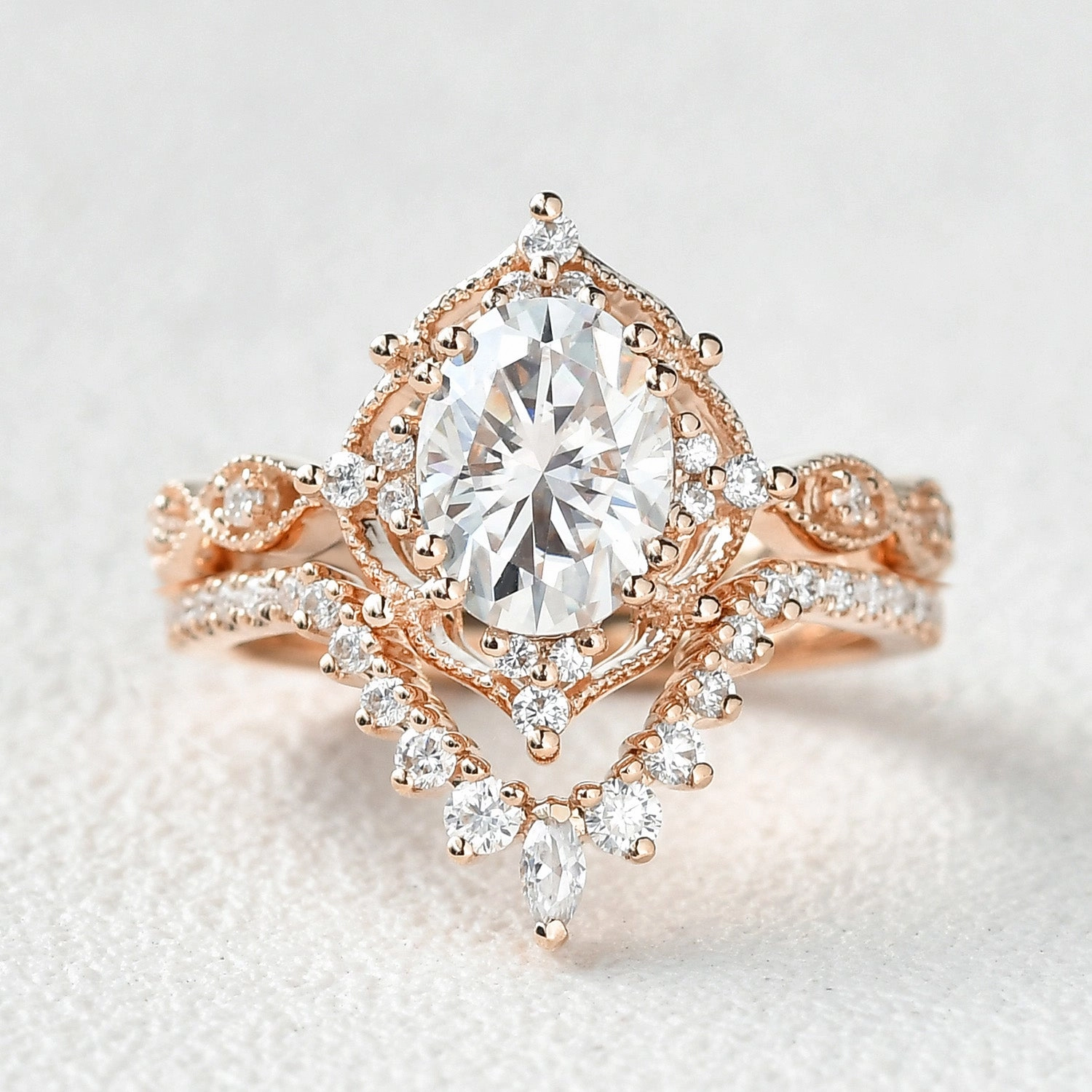 1.5ct London Blue Topaz Vintage Inspired Chevron Ring Set 2pcs Polished Form Impeccable Detail