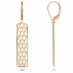 Elegant Pairing Kamohoali?i ?Iwa Bird Feather Earrings in Gold - 32mm