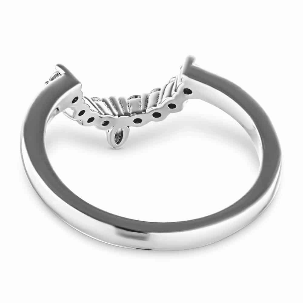 Estelle 1/6 ctw Marquise and Round Lab Grown Diamond Chevron Curved Band Economical Object Budget Piece