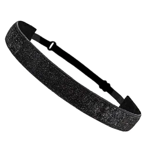 Glitter Headbands Adjustable Non-Slip Head Bands Cute Elastic Hair Accessories For Gymnastics-Sparkly Hair Bands Gifts Stretch Fashion Headbands For Women, Black