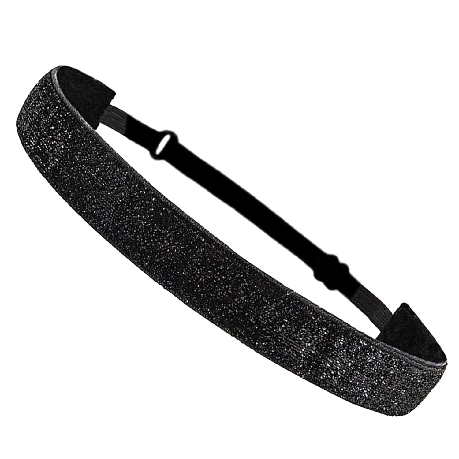 Glitter Headbands Adjustable Non-Slip Head Bands Cute Elastic Hair Accessories For Gymnastics-Sparkly Hair Bands Gifts Stretch Fashion Headbands For Women, Black