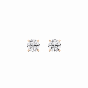 Round Lab Grown Diamond Four Prong Martini Stud Earrings Sophisticated Style