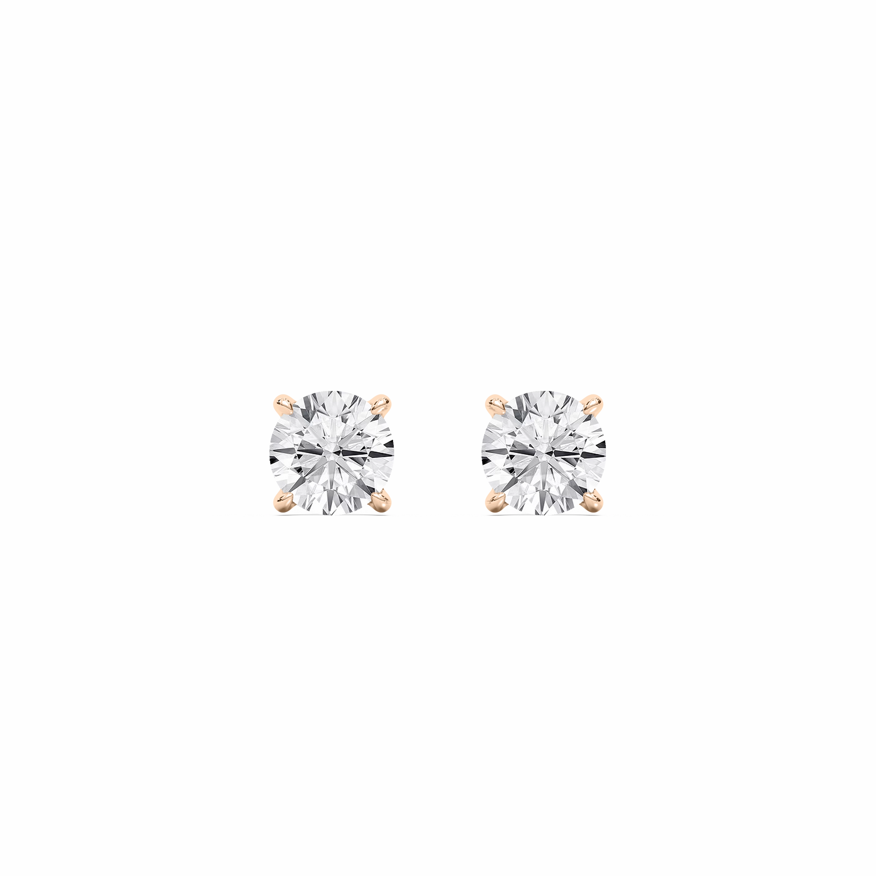 Round Lab Grown Diamond Four Prong Martini Stud Earrings Attractive Choice